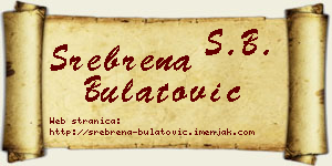 Srebrena Bulatović vizit kartica
